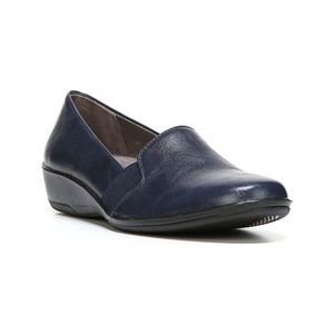 LIFE STRIDE VELOCITY Womens Navy Isabelle Wedge Slip On Heeled Loafers 6 W